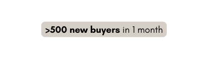500 new buyers in 1 month